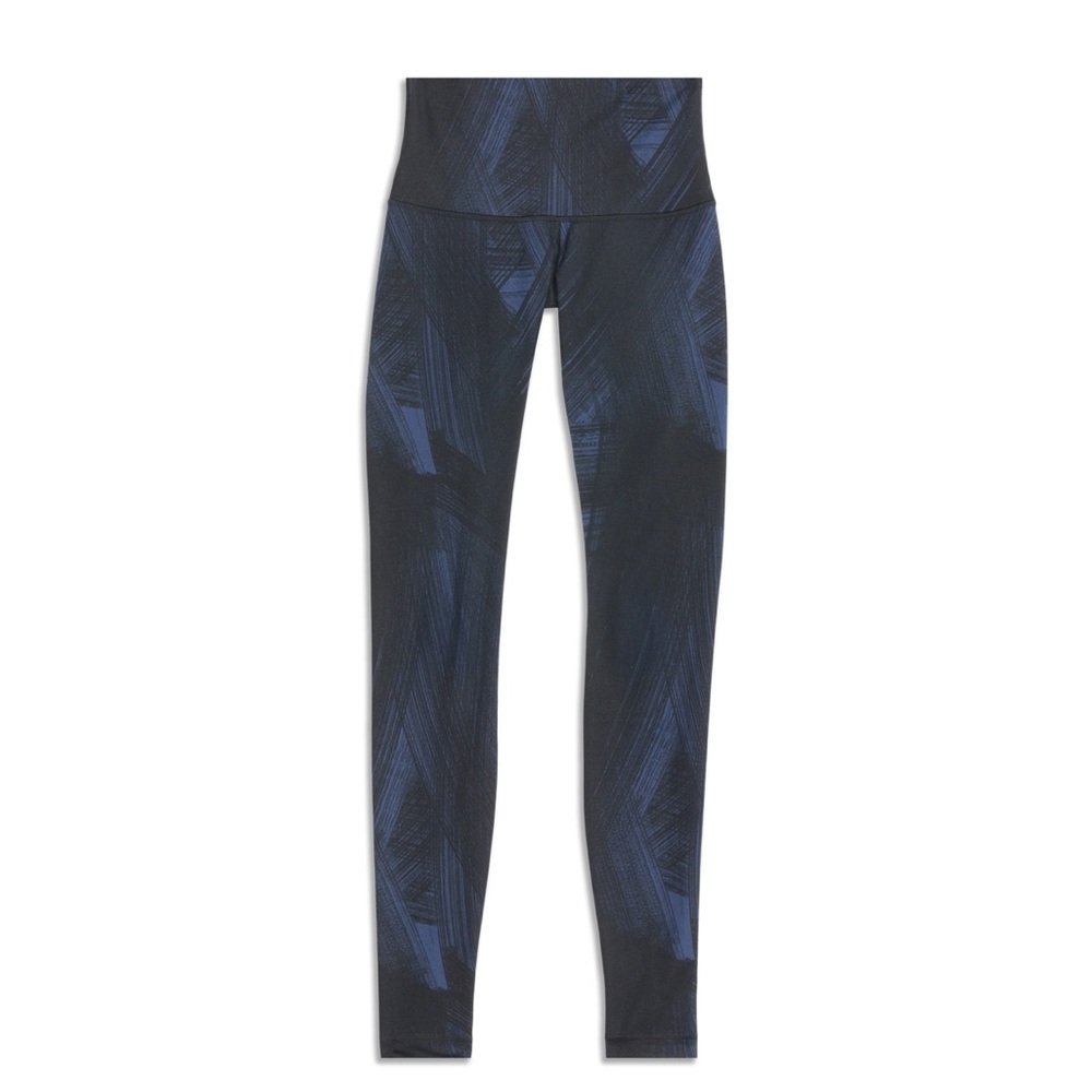 Lululemon hi rise wunder under brushed blue black pattern leggings